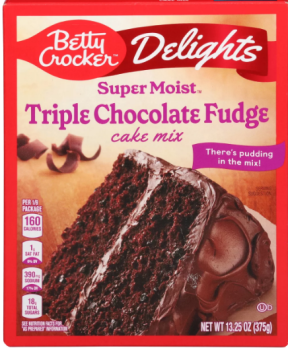 BETTY CROCKER 'Triple Chocolate Fudge' Delights Super Moist Cake Mix 375gr